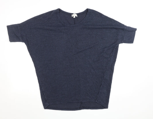 Womens UK Size S Apricot Blue Basic T-Shirt