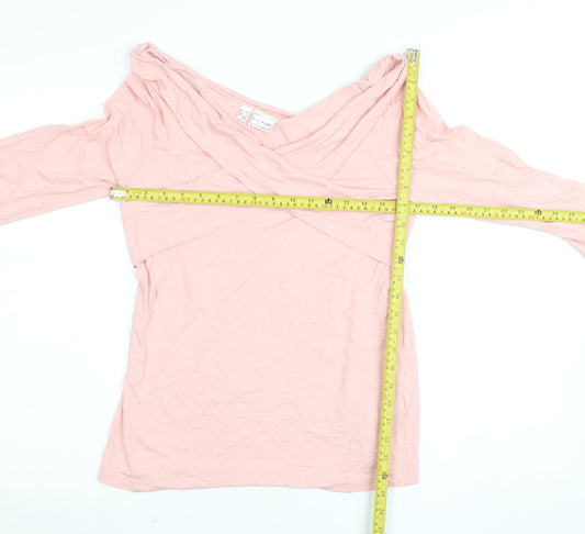 Womens UK Size 12 Bodyflirt Pink Wrap Blouse