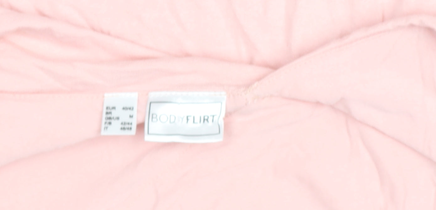 Womens UK Size 12 Bodyflirt Pink Wrap Blouse