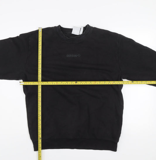 Adidas Men's Black Crew Neck Sweatshirt Size M Cotton Blend Casual