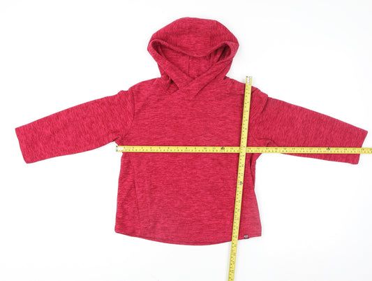 Regatta Girls Red Fleece Pullover Hoodie 7-8 Years Warm Casual Top