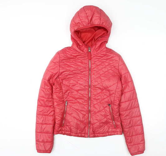 Womens UK Size 8 Bershka Pink Puffer Jacket
