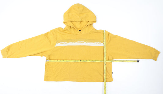 Mens UK Size L PUMA Yellow Pullover Hoodie