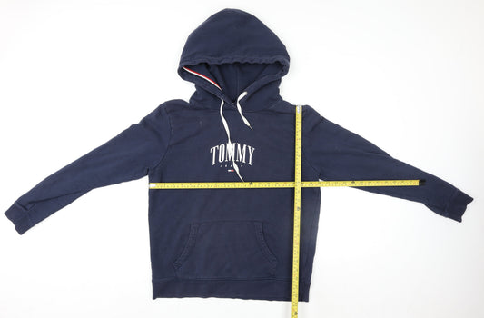 Mens UK Size L Tommy Jeans Blue Pullover Hoodie