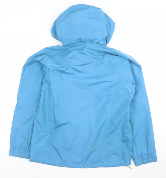Womens UK Size S Outdoor Scene Blue Rain Coat