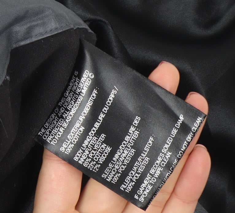 Four Seasons Women's Grey Hooded Waterproof Long Rain Coat Size S