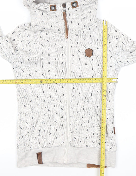 Mens UK Size S Naketano Beige Full Zip Hoodie