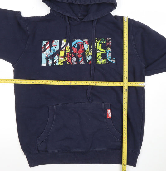 Mens UK Size M Marvel Blue Pullover Hoodie