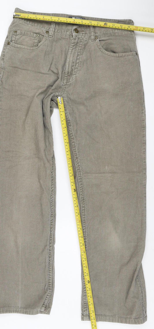 TU Men’s Beige Corduroy Chino Trousers 32R Cotton Casual Pants