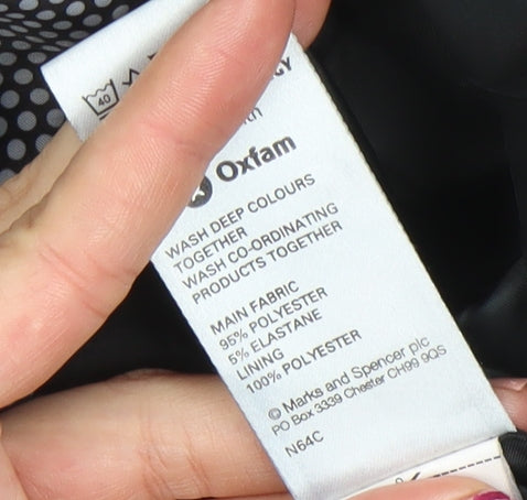 Marks and Spencer Women Black Size 12 Two-Button Tailored Blazer