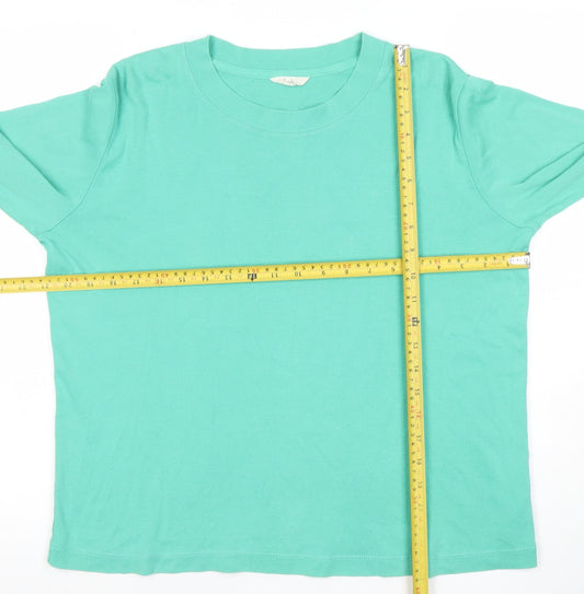 Hush Womens Green Long Sleeve Crew Neck Cotton T-Shirt M