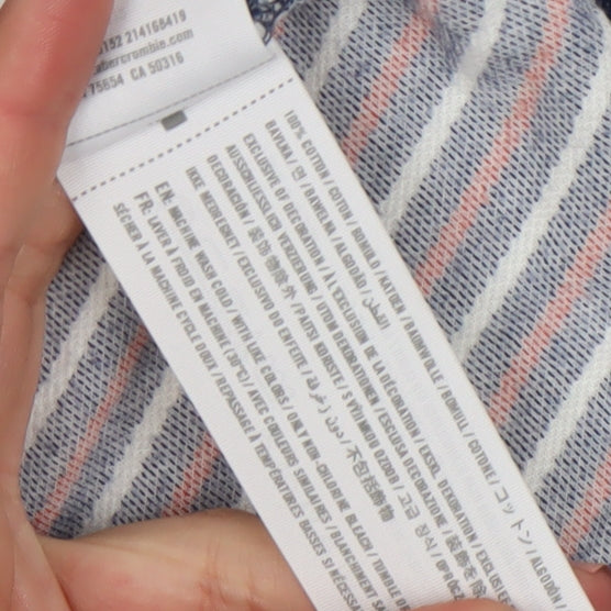 Abercrombie & Fitch Men's Multicoloured Stripe Long Sleeve Muscle Fit T-Shirt Size S