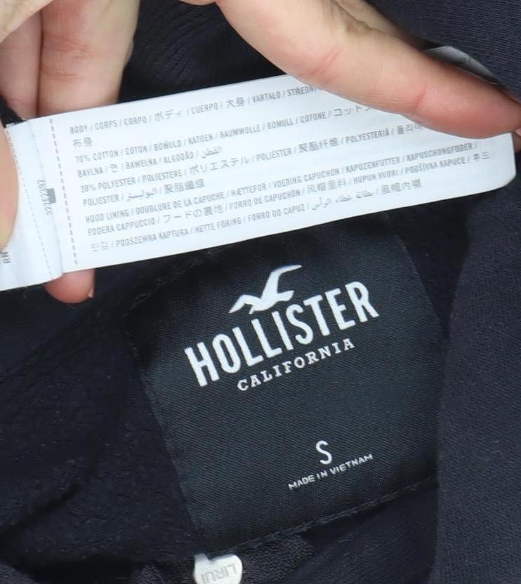 Mens UK Size S Hollister Black Full Zip Hoodie