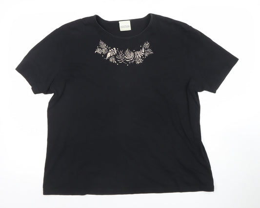 Womens UK Size L Eastex Black Basic T-Shirt