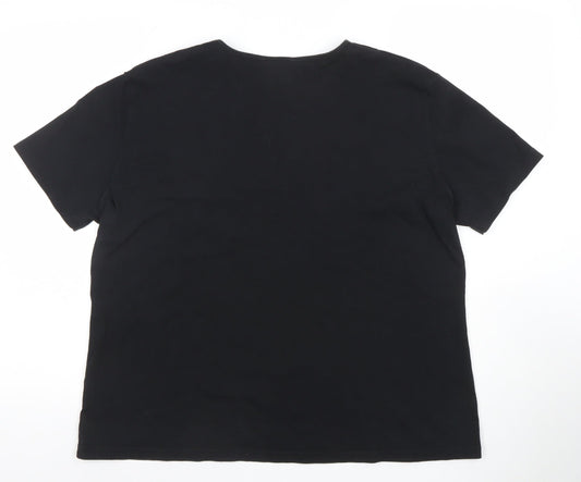 Womens UK Size L Eastex Black Basic T-Shirt