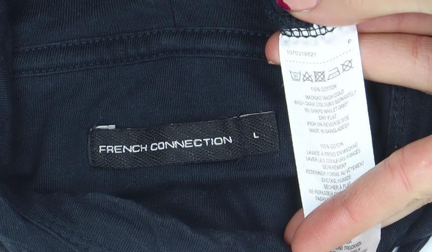 Mens UK Size L French Connection Black Pullover Hoodie