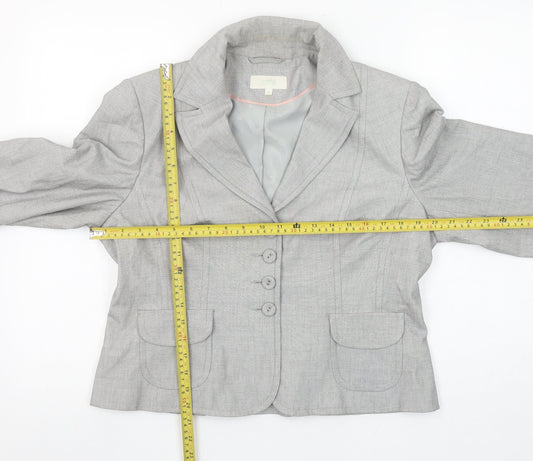 Marks and Spencer Women’s Grey Size 16 Single-Breasted Blazer