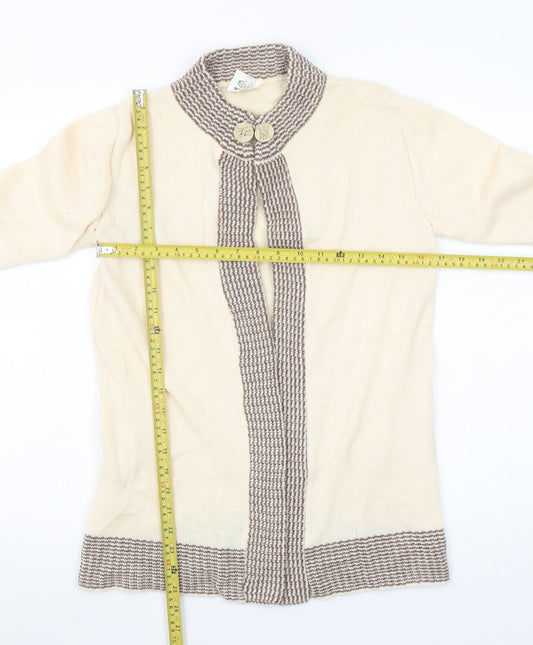 Womens UK Size 12 Keynote Beige Cardigan Jumper