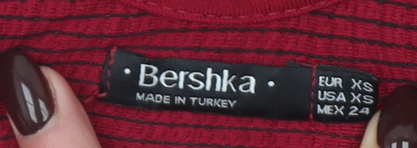 Bershka Women Red Wide-Leg Sleeveless Jumpsuit XS