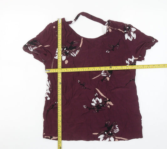 Womens UK Size M VILA Purple Basic Blouse