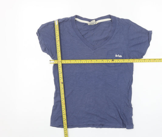 Womens UK Size 10 Lee Cooper Blue Basic T-Shirt