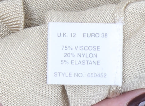 Kaliko Women Beige Floral Beaded V-Neck Long Sleeve Cardigan Size 12