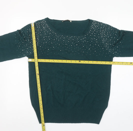 Womens UK Size L Oasis Green Pullover Jumper
