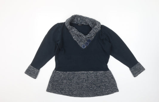Additional front view of Roman Blue Knit Long Sleeve jumper, size XL