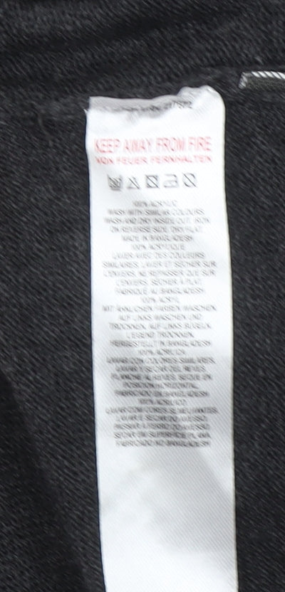 French Connection Men’s Black Grey 2XL Wool Blend Crew Neck Jumper