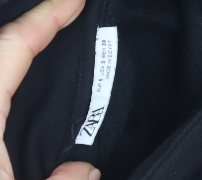 Zara Men's Black Pullover Hoodie Size S Fleece Regular Fit