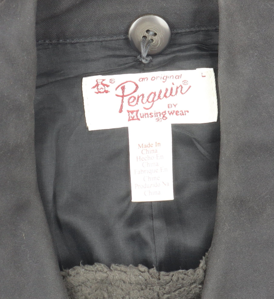 Mens UK Size L Original Penguin Black Pea Coat