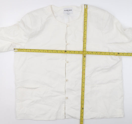 Womens UK Size 16 Claire Rose Regular White Blazer
