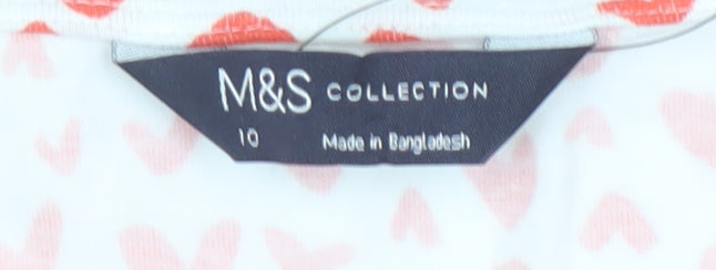 Womens UK Size 10 Marks and Spencer White Basic T-Shirt