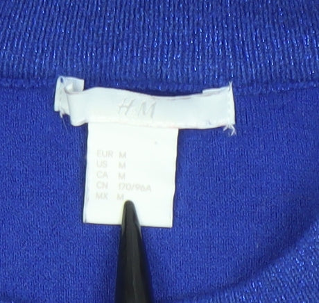 H&M Women's Blue Crew Neck Long Sleeve Pullover Jumper Size 12