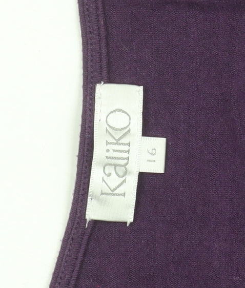 Kaliko Women's Purple Jersey V-Neck Knee Length Dress Size 6