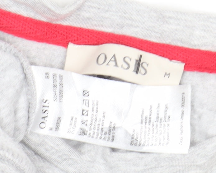 Oasis Womens Grey Merci Long Sleeve Casual T-Shirt Size M