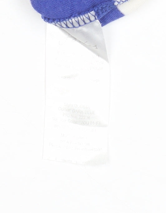 Joules Women Blue White Striped Long Sleeve Cotton T-Shirt Size 12