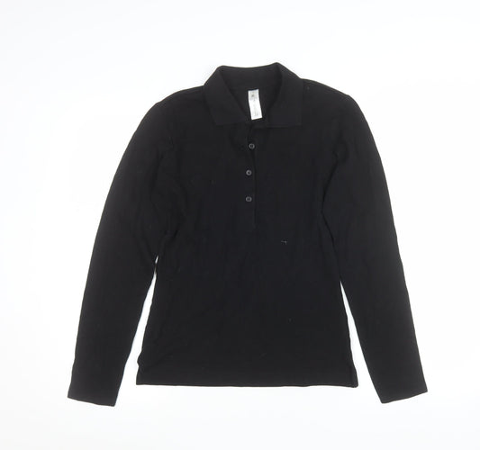 Womens UK Size M B&C Collection Black Basic Polo