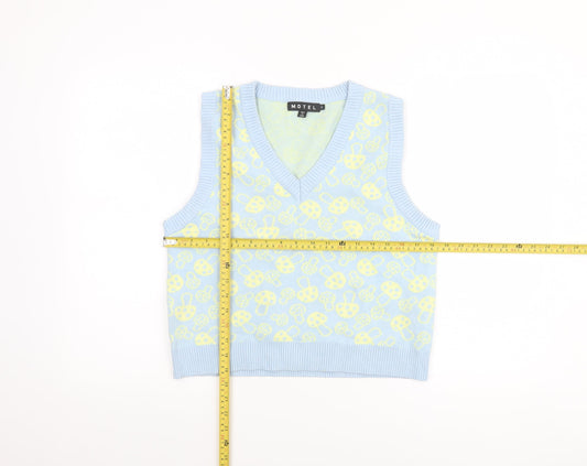 Womens UK Size S Motel Blue Vest Jumper