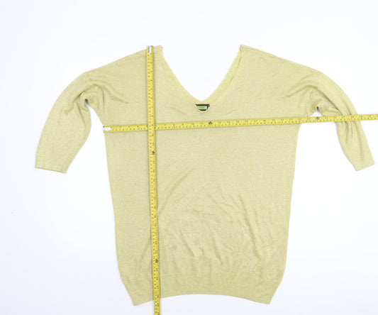 Womens UK Size 16 NEXT Gold Pullover Jumper