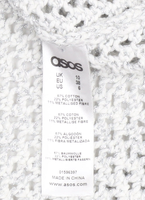 Womens UK Size 10 ASOS White Pullover Jumper