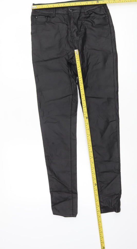 Womens UK Size 12 ESTEE BROWN Slim Fit Casual Workwear Black Trousers