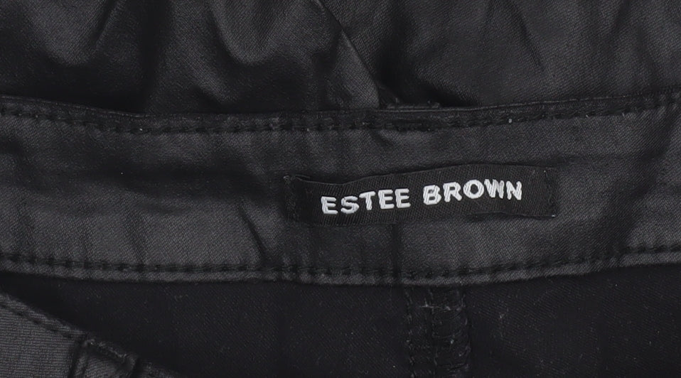 Womens UK Size 12 ESTEE BROWN Slim Fit Casual Workwear Black Trousers
