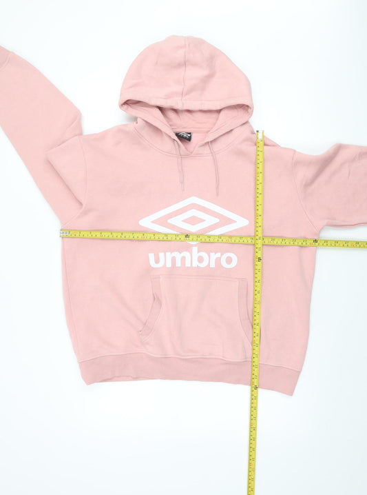 Womens UK Size XL Umbro Pink Pullover Hoodie