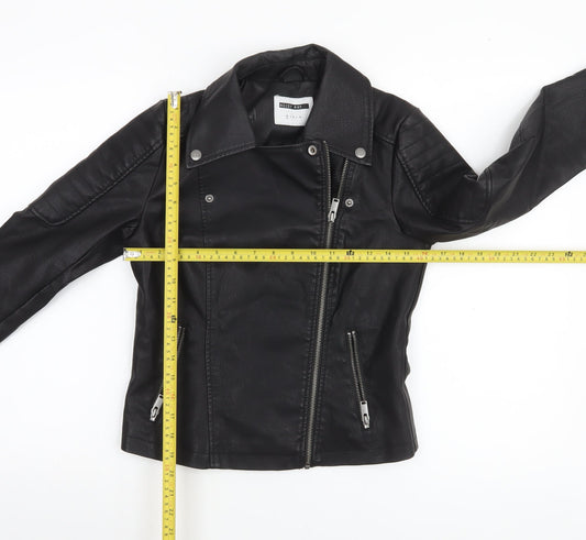 Noisy May Women's Black Faux Leather Biker Jacket XS