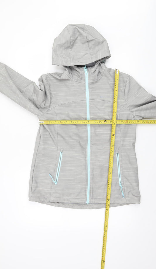 Mountain Warehouse Women Grey Hooded Softshell Jacket UK 12 Waterproof Lined