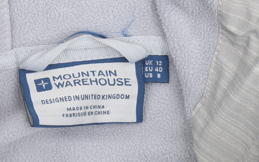 Mountain Warehouse Women Grey Hooded Softshell Jacket UK 12 Waterproof Lined