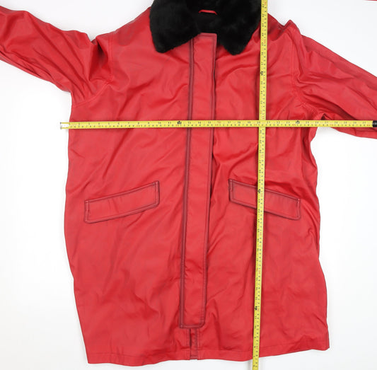 Womens UK Size XL Dennis Basso Red Overcoat