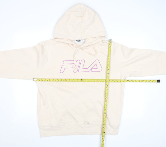 Mens UK Size L FILA Beige Pullover Hoodie