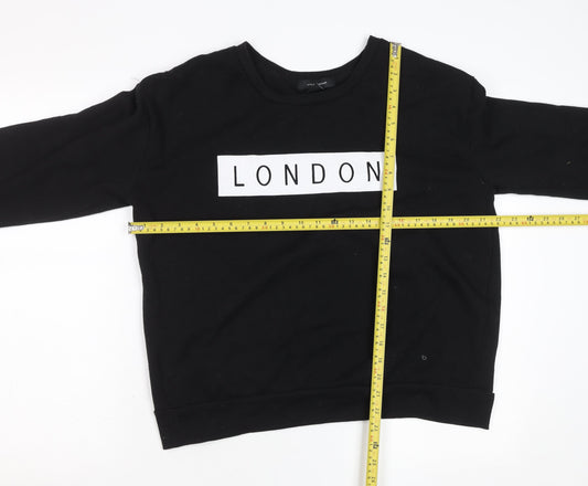 Womens UK Size M New Look Black Pullover Sweatshirt